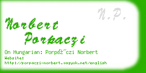 norbert porpaczi business card